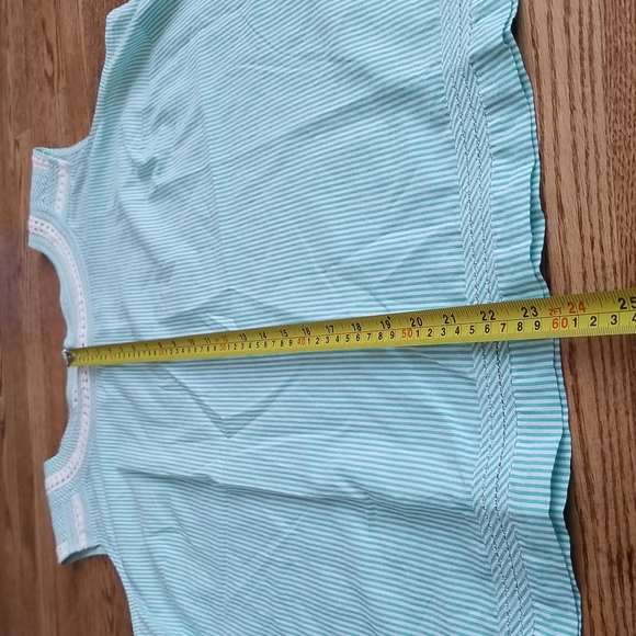 (XL) Talbots Mint 100% Cotton Cottagecore Tank Top Vacation Summer - Picture 2 of 6